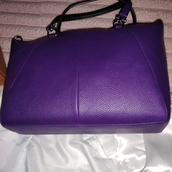 Coach Vibrant Purple Leather Satchel - Picture 3 of 14